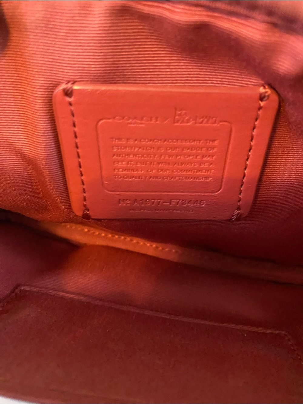 Coach Brown Signature Canvas Crossbody with Red Trim and Miss Pac-Man Graphic - Picture 14 of 15